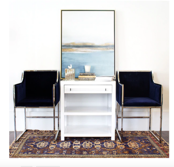 Garbo One Drawer Side Table - Matte White Lacquer or Cerused Oak