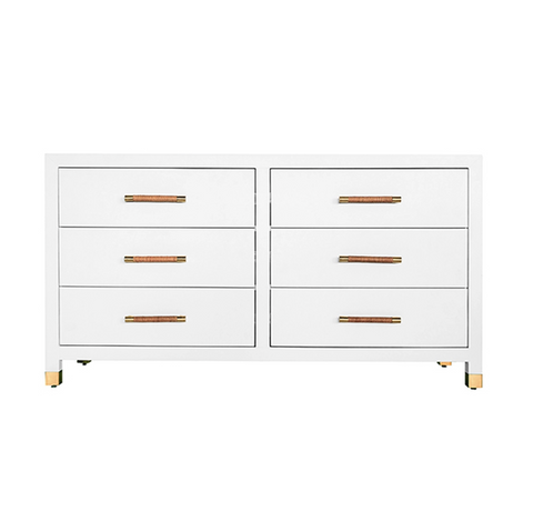 Worlds Away Winchester Chest Matte White Lacquer - Matthew Izzo Home