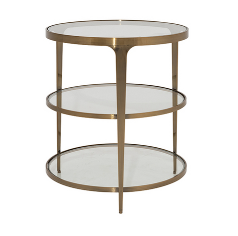 Worlds Away Vienna Side Table Antique Brass - Matthew Izzo Home