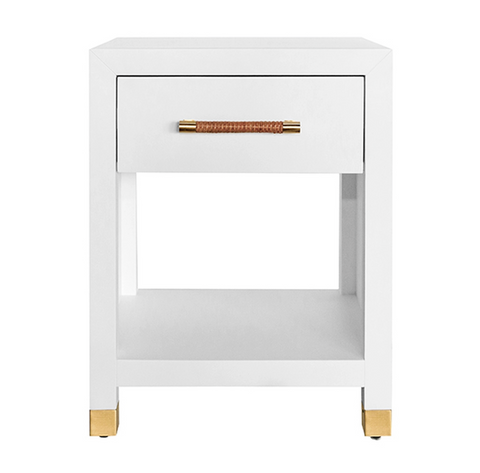 Worlds Away Pelham Side Table White - Matthew Izzo Home