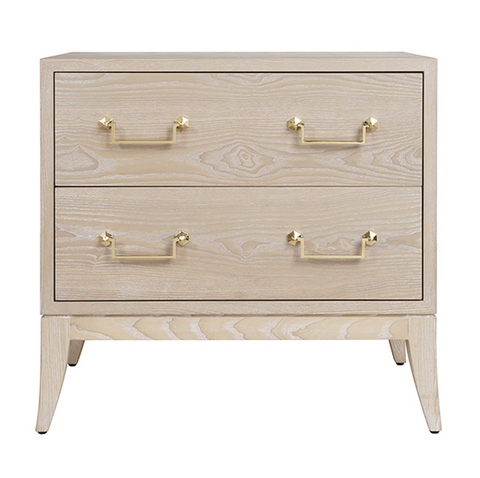 Worlds Away Kenna Side Table Cerused Oak - Matthew Izzo Home