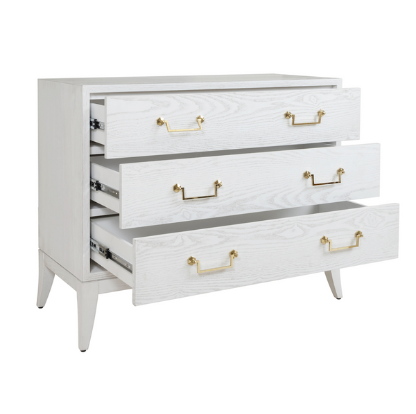 Avis White Washed Oak Three Drawer Chest