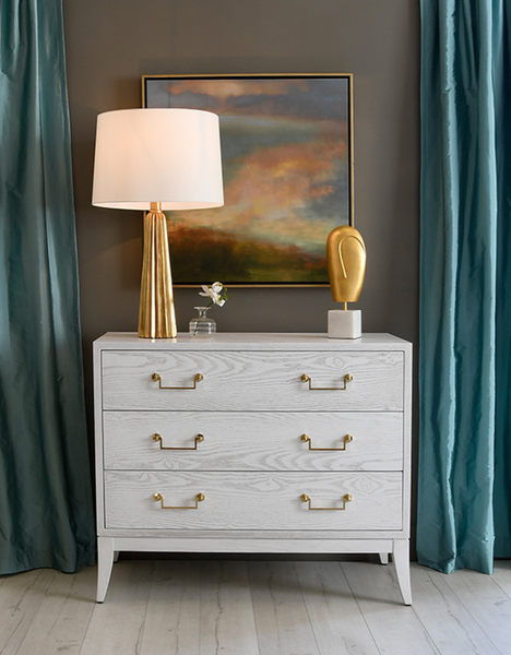 Avis White Washed Oak Three Drawer Chest