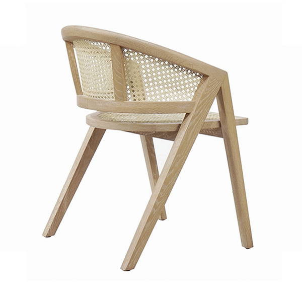Aero Barrel Back Dining Chair - Cerused Oak & Cane