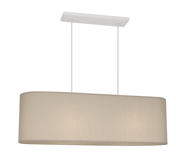 Robert Abbey Elena Pendant Painted White - Bone Dupioni Fabric Shade w/Diffuser