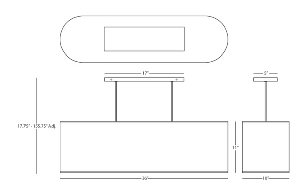 Robert Abbey Elena Pendant Painted White - Bone Dupioni Fabric Shade w/Diffuser
