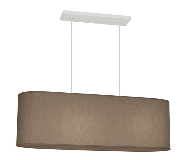 Robert Abbey Elena Pendant Painted White - Mushroom Dupioni Fabric Shade w/Diffuser