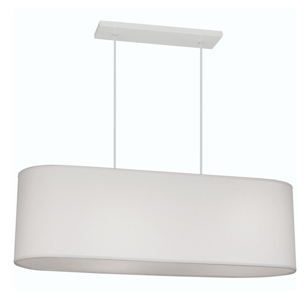 Robert Abbey Elena Pendant Painted White - Pearl Dupioni Fabric Shade w/Diffuser