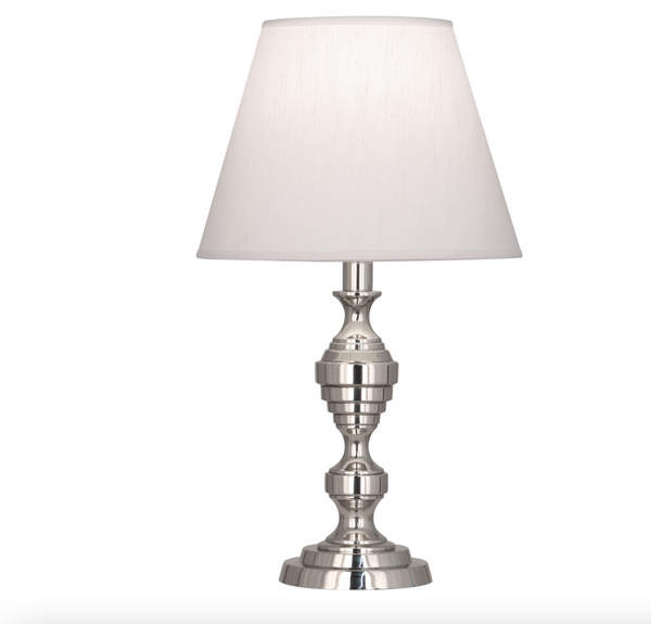Robert Abbey Arthur Table Lamp Polished Nickel - Ivory Shade