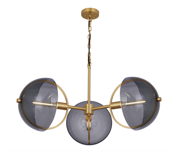 Robert Abbey Mavisten Edition Copernica Chandelier Lacquered Burnished Brass