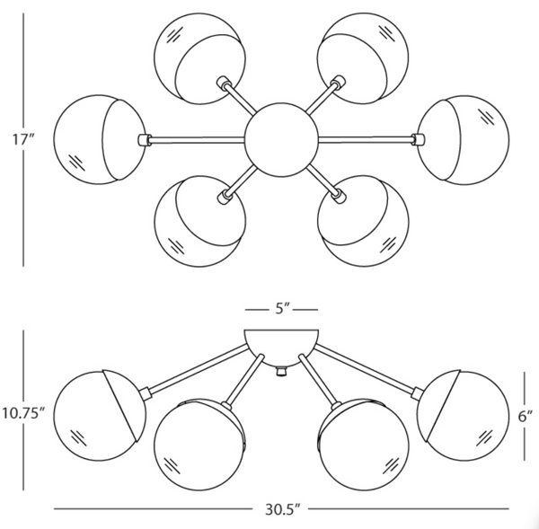Robert Abbey Celeste Flushmount Polished Nickel