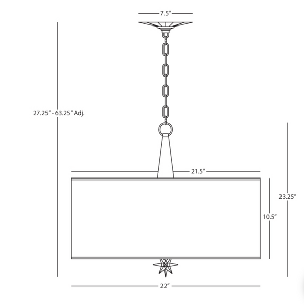 Robert Abbey Cosmos Pendant Deep Patina Bronze w/Warm Brass Accents