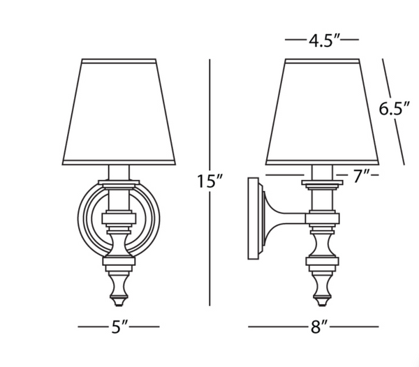 Robert Abbey Arthur Wall Sconce Deep Patina Bronze