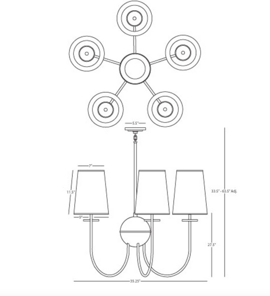 Robert Abbey Finneas Chandelier (Small or Large)