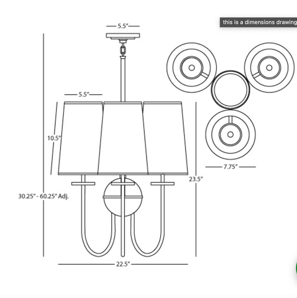Robert Abbey Finneas Chandelier (Small or Large)