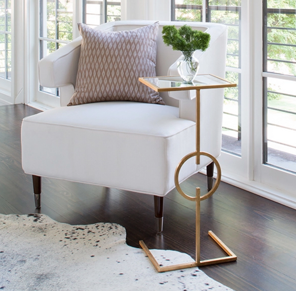 Georgia Gold Leaf Drinks Table w/Mirror Top