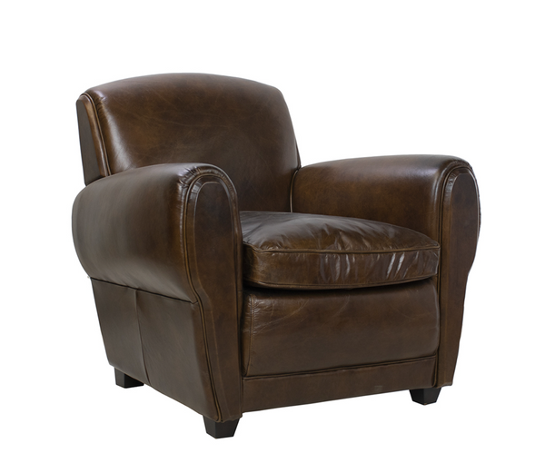 Gustav Leather Library Club Chair - Matthew Izzo Collection
