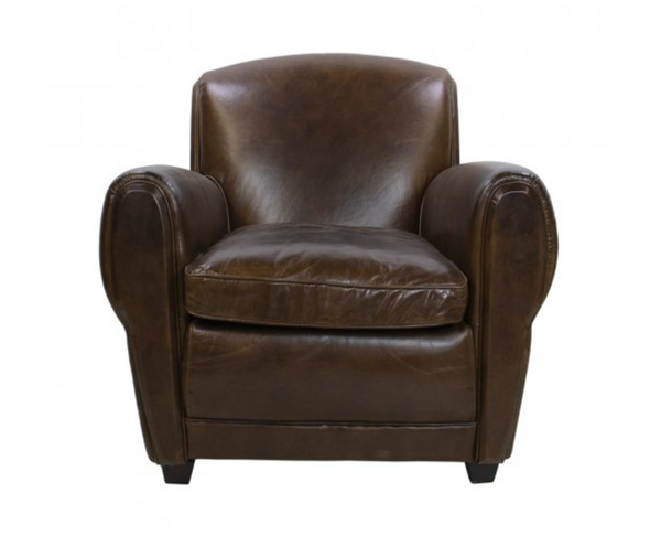 Gustav Leather Library Club Chair - Matthew Izzo Collection