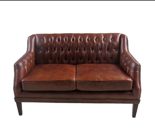 Chatsworth Chesterfield Leather Loveseat - Matthew Izzo Collection