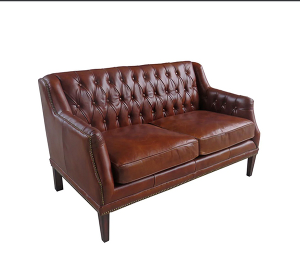 Chatsworth Chesterfield Leather Loveseat - Matthew Izzo Collection