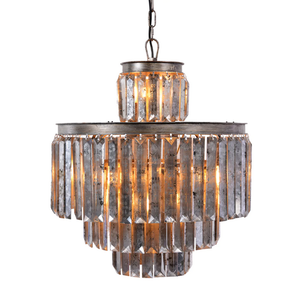 Crossroads Medium Mercury Glass Chandelier - Matthew Izzo Collection