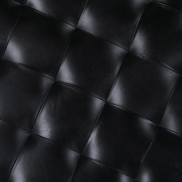 Turin Round Leather Ottoman - Matthew Izzo Collection