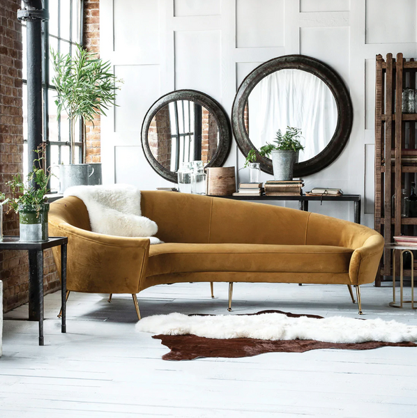 Bulk fluweel Vooravond Conrad Retro Lounge Sofa - Matthew Izzo Collection