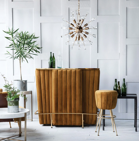 Conrad Velvet Retro Bar Stool - Matthew Izzo Collection