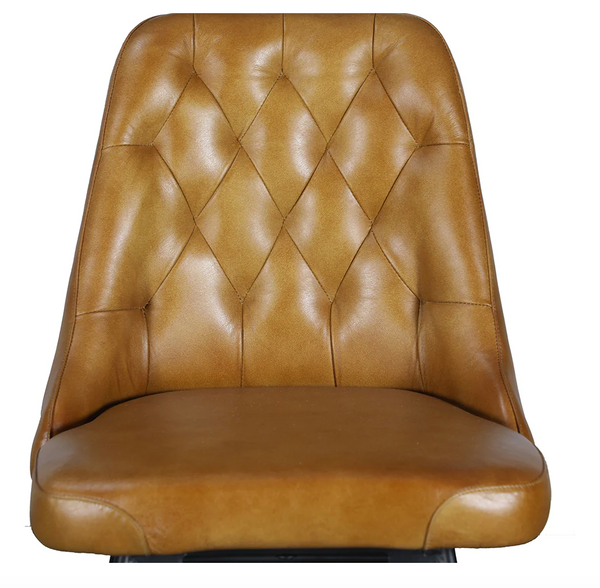 Verona Leather & Iron School Chairs, Set of 2 - Matthew Izzo Collection