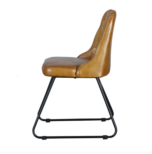 Verona Leather & Iron School Chairs, Set of 2 - Matthew Izzo Collection