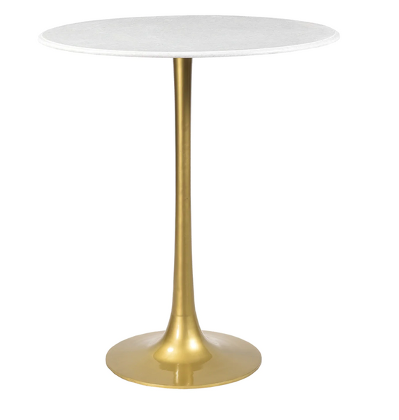 Tulip Marble & Brass 36" Round Counter Table  - Matthew Izzo Collection