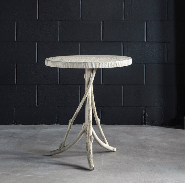 Faux Bois Metal Outdoor Cafe Table - Matthew Izzo Collection