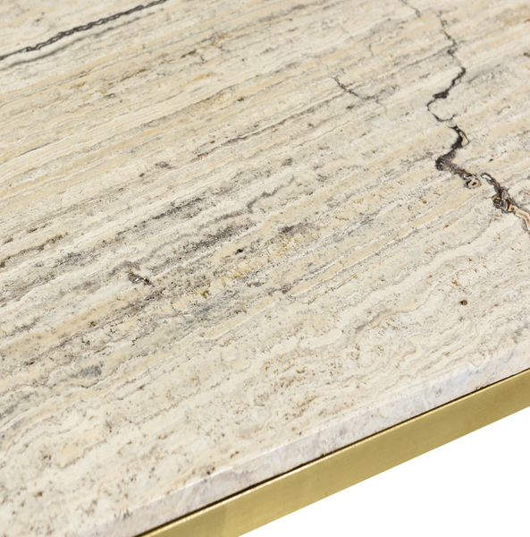 Arlon Travertine & Brass Coffee Table - Matthew Izzo Collection