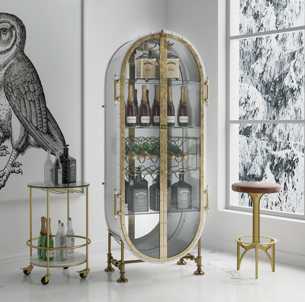 Sofia Brass Bar Cabinet - Matthew Izzo Collection