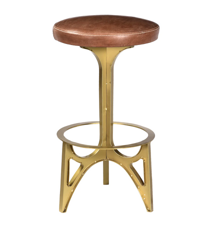 Ersa Leather Bar Stool - Matthew Izzo Collection - Matthew Izzo Home