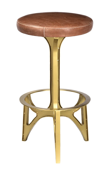 Ersa Leather Bar Stool - Matthew Izzo Collection