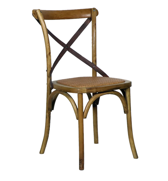 Crossroads Wood & Iron Caned Chair - Matthew Izzo Collection