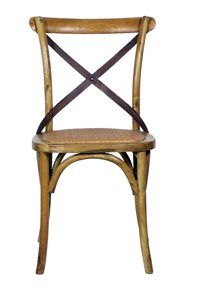 Crossroads Wood & Iron Caned Chair - Matthew Izzo Collection