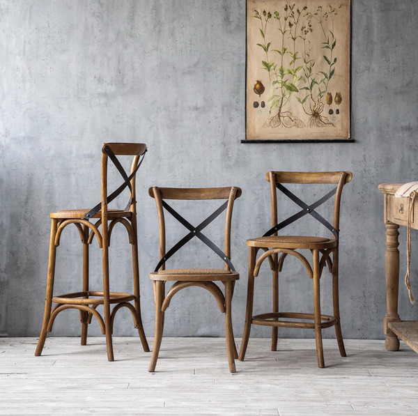 Crossroads Wood & Iron Caned Chair - Matthew Izzo Collection