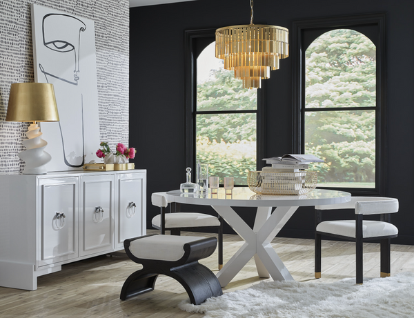 Greer 60" Round White Lacquer Dining Table