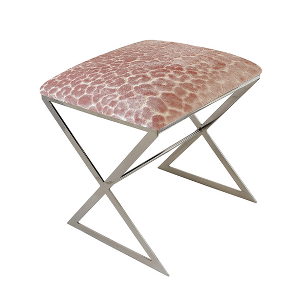 X Side Stool - Leopard - Nickel or Gold