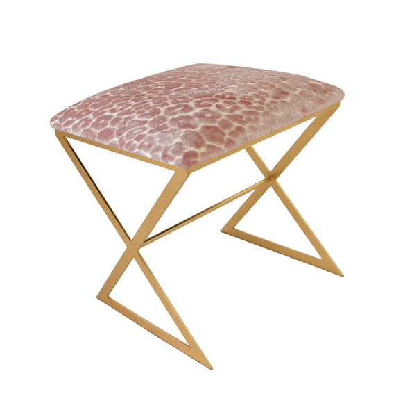 X Side Stool - Leopard - Nickel or Gold