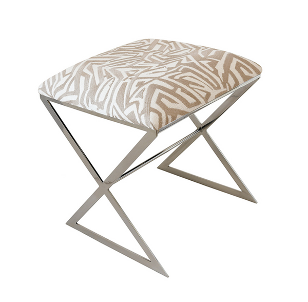 X Side Stool - Geometric - Nickel or Gold