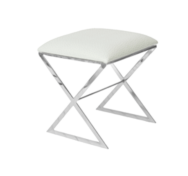 X Side Stool - Ostrich - Gold or Nickel
