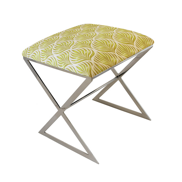 X Side Stool - Lemongrass - Gold or Nickel