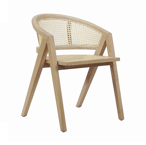 Aero Barrel Back Dining Chair - Cerused Oak & Cane