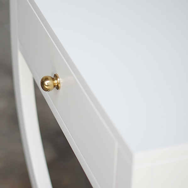Alexis One Drawer Side Table - Matte White Lacquer