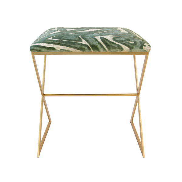 X Side Stool - Sea Glass - Gold or Nickel