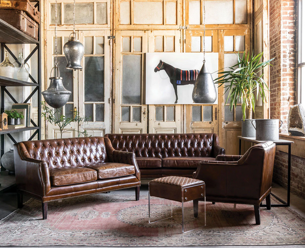 Swinderby Leather Foot Stool - Matthew Izzo Collection