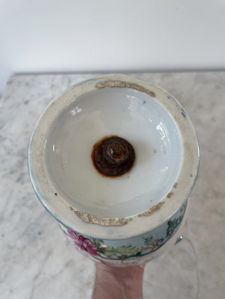 19th Century French Porcelain Hand Painted Pedestal Urn